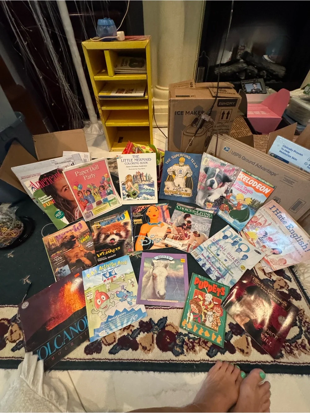 Assorted Children's Activity and Story Book Lot - Pink, Blue, Green Covers